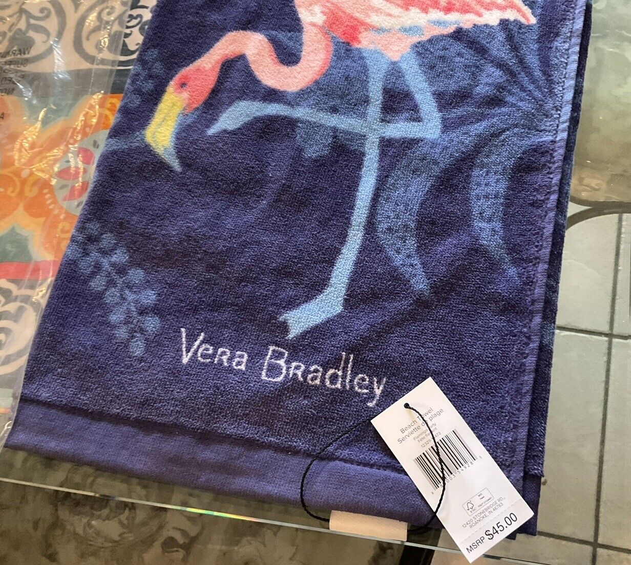Vera Bradley Beach Towel Flamingo Party NEW W/ Tag