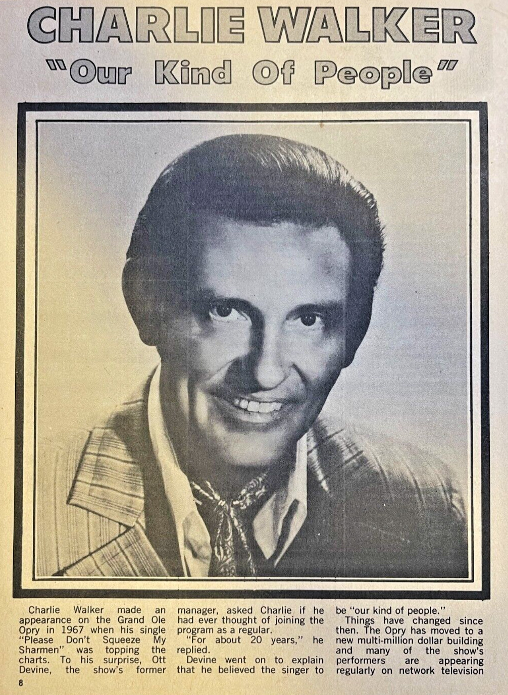 1974 Country Singer Charlie Walker
