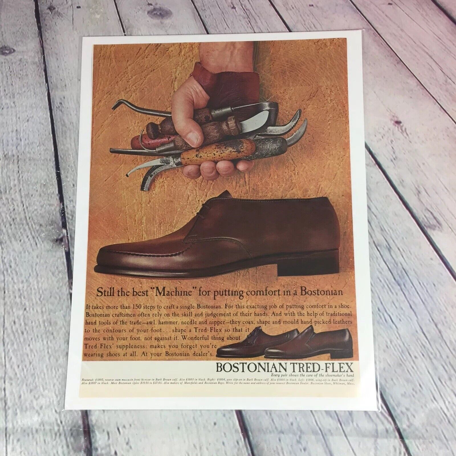 Vintage 1960s Bostonian Mens Shoes Genuine Magazine Advertisement Print Ad