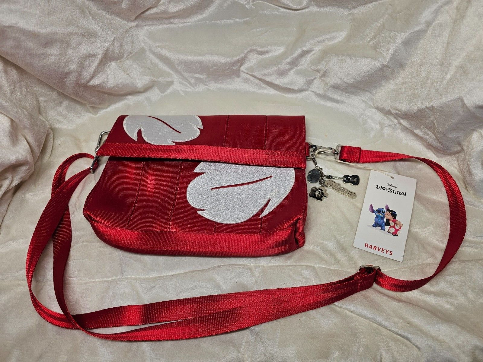 Disney Lilo And Stitch Harveys Crossbody Red Small Purse Bag Seatbelt New