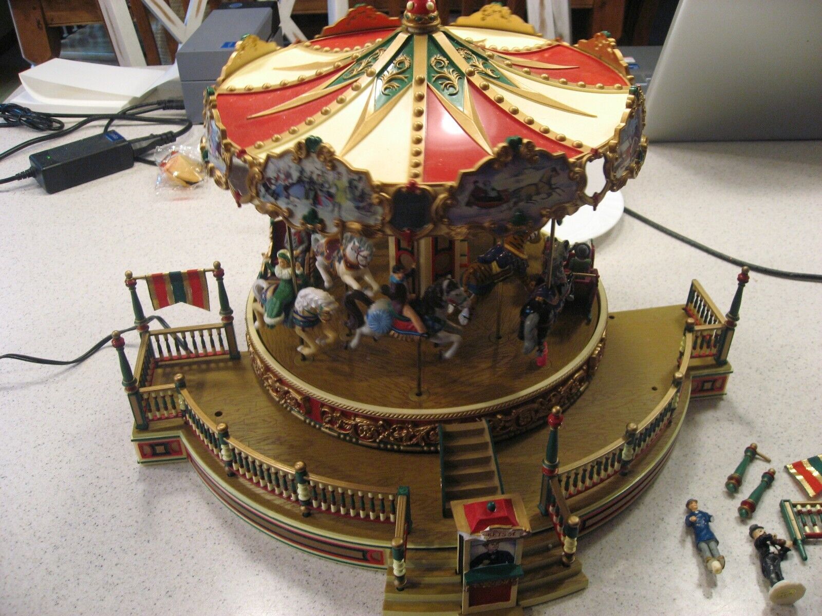 Vtg Mr. Christmas Holiday Around The Carousel plays 30 Songs, & Boardwalk ASIS
