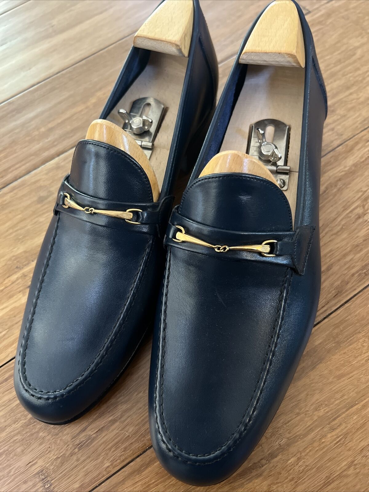 Bally Mens Dark Blue Leather Loafer Mens Slip-On Shoes Size 9.5 M (US)