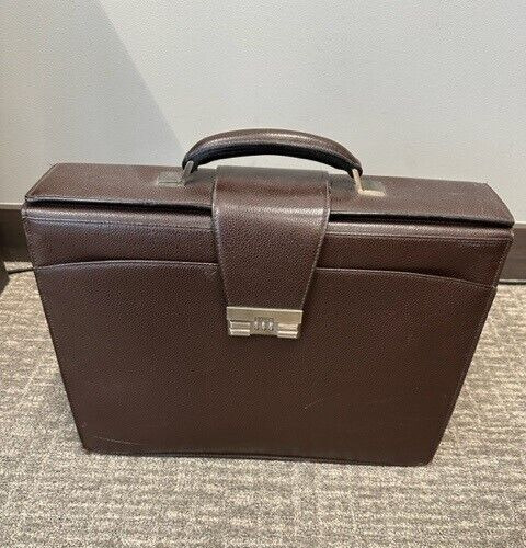 Bally brown leather attache briefcase