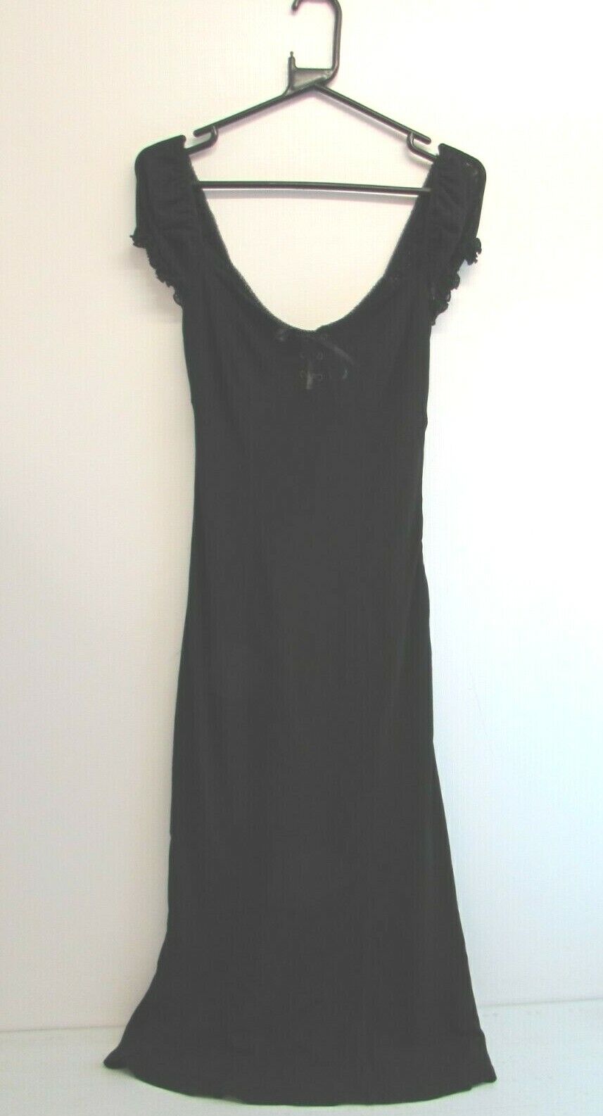 KAREN MILLEN BLACK LACE SLEEVE TIE FRONT DRESS UK SIZE 10 EUR 38     #NS#