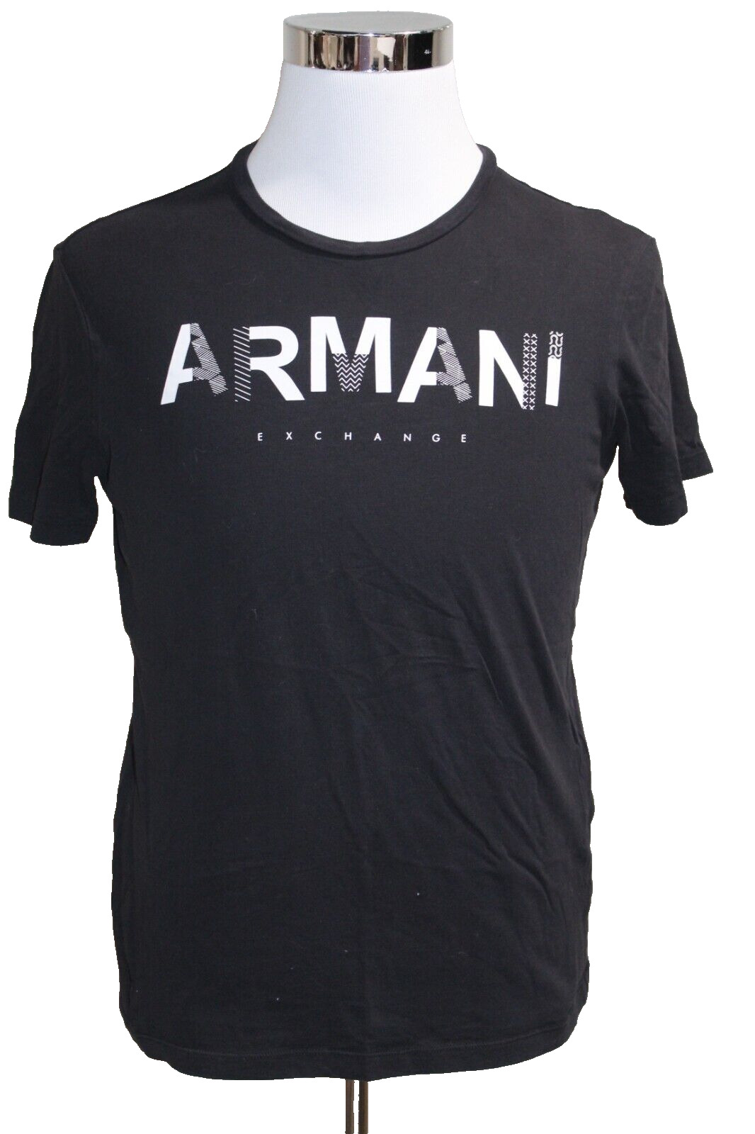 ARMANI EXCHANGE Men\'s Short Sleeve Big Box Logo T-Shirt Black Size Medium