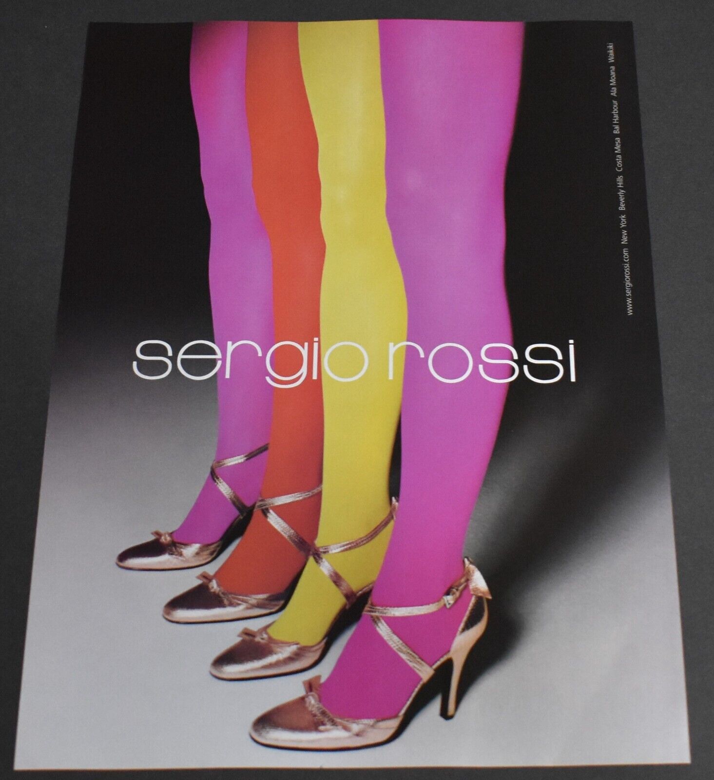 2004 Print Ad Sexy Heels Long Legs Fashion Lady Pantyhose Sergio Rossi Red art
