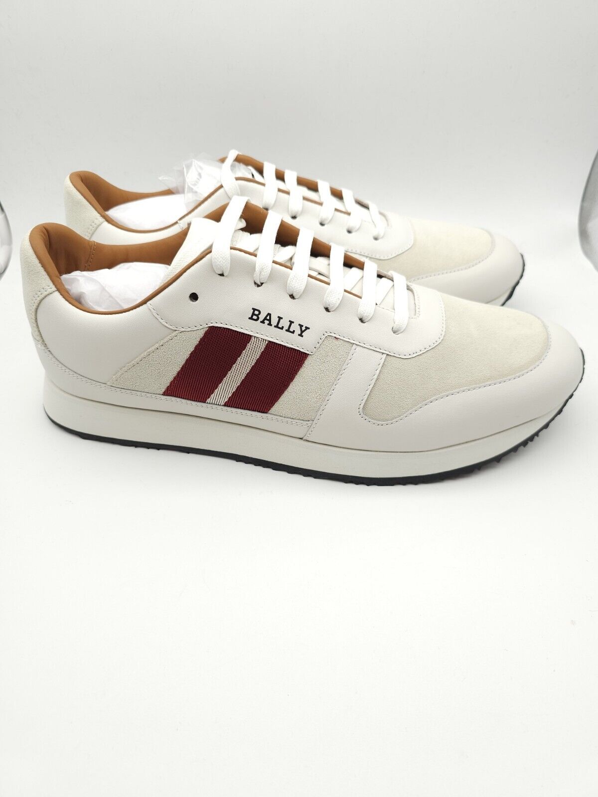 Bally Sprinter Calf Plain Leather Suede Sneaker Shoes White US 12 $650 GL023064