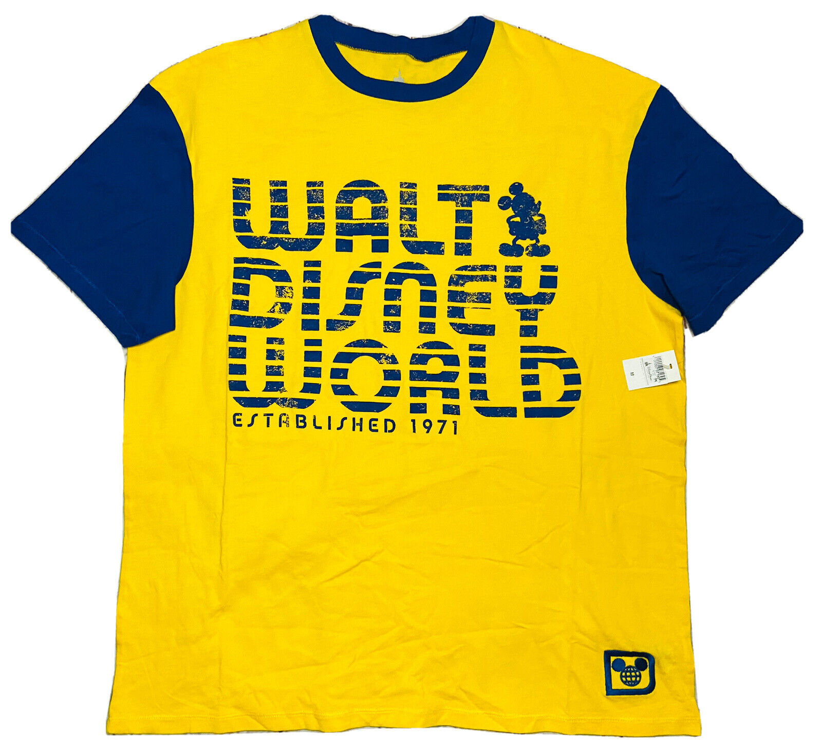 *NEW* Disney Parks Walt Disney World Yellow/Blue Retro Men\'s Shirt; $36.95; M