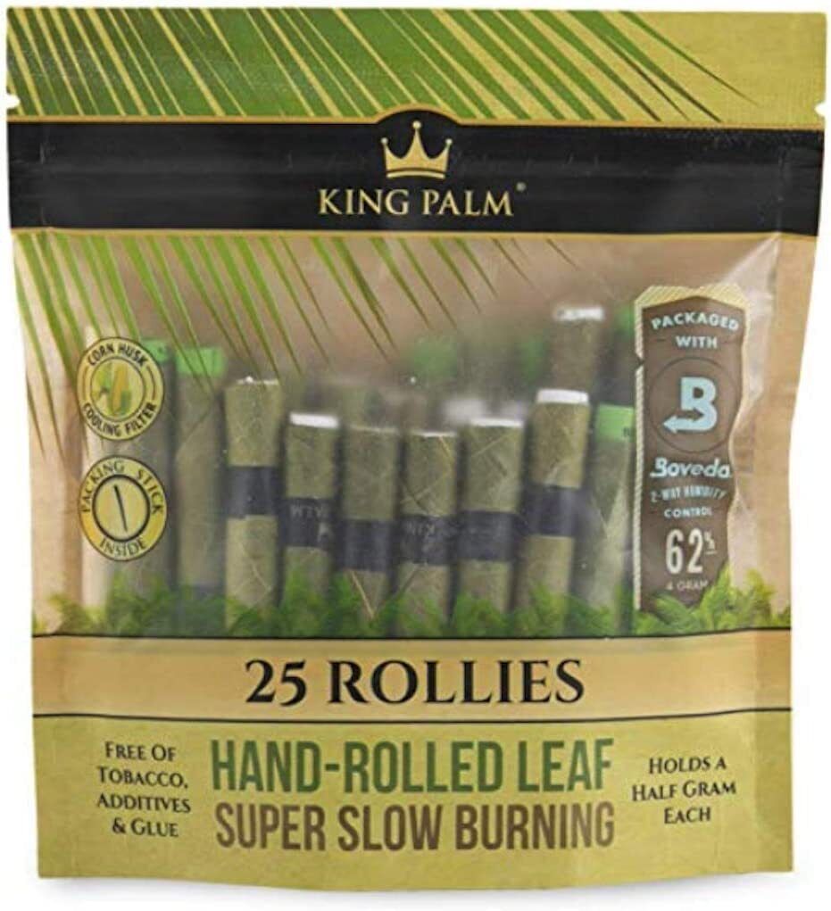 King Palm | Rollie Size | Natural | Organic Prerolled Palm Leafs |25 Rolls Total