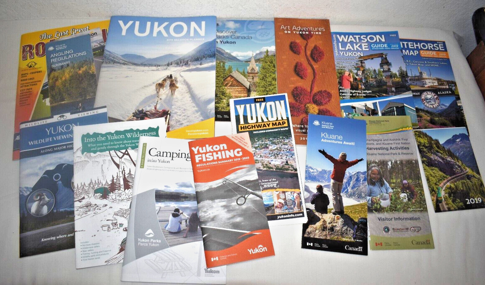 Canada\'s Yukon Territory - Road Maps Guides Brochures Lot of 16 from 2019