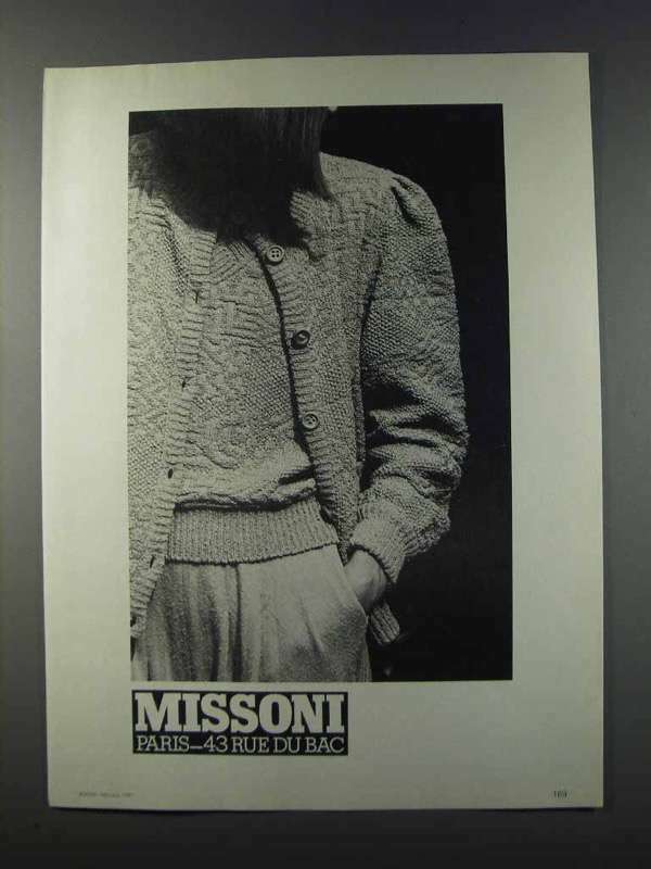 1981 Missoni Fashion Advertisement