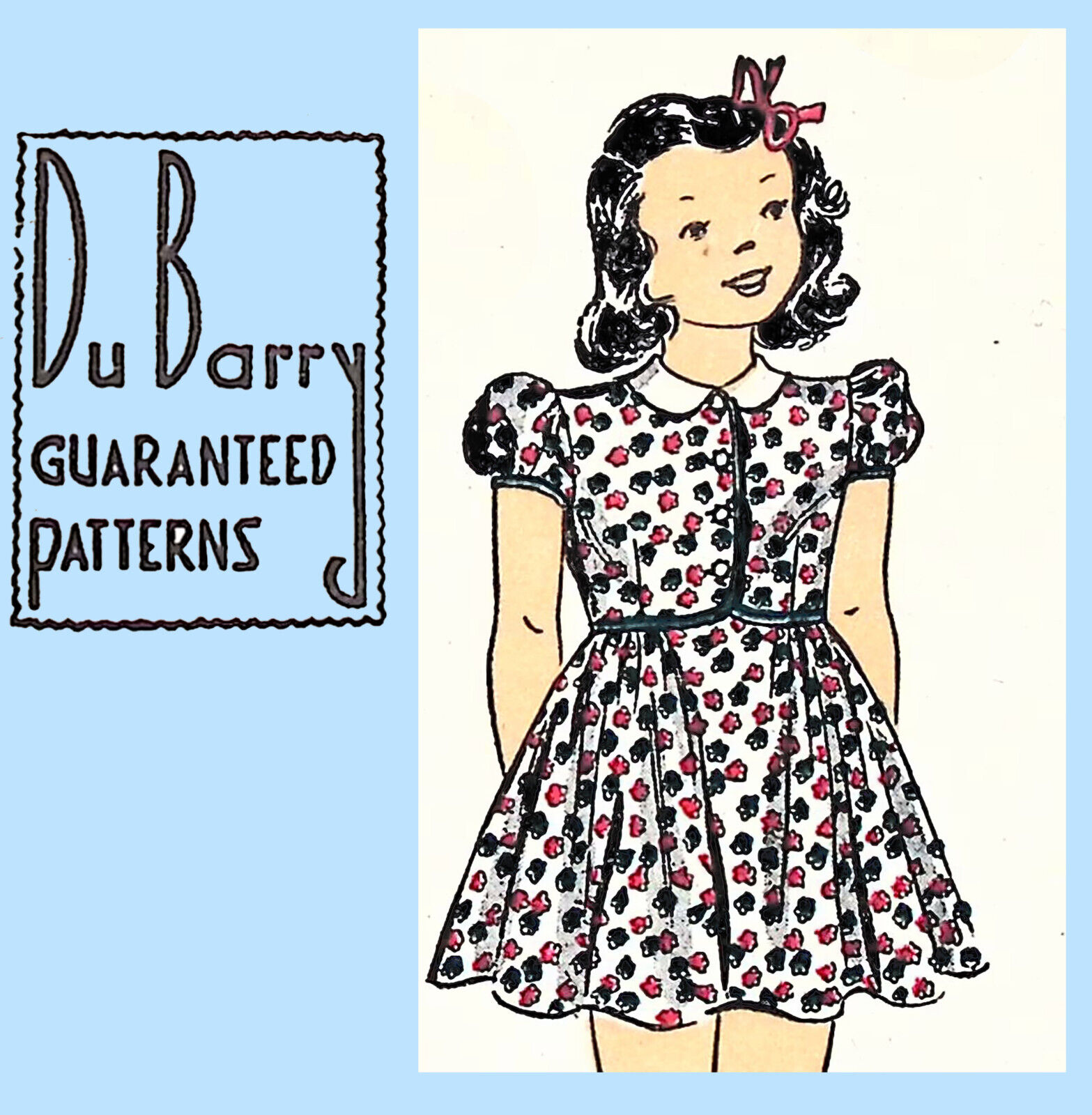 1940s Vintage Dubarry Sewing Pattern 2625 Darling Toddler Frock Sweet Bodice sz6