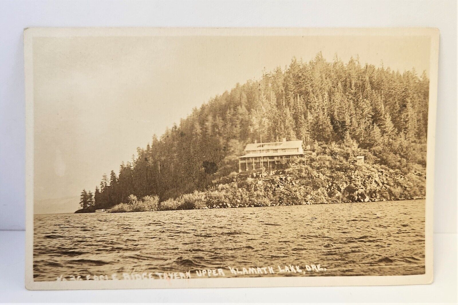 RPPC Klamath Lake Oregon Postcard Eagle Ridge Tavern Waco Antique Early 1900's
