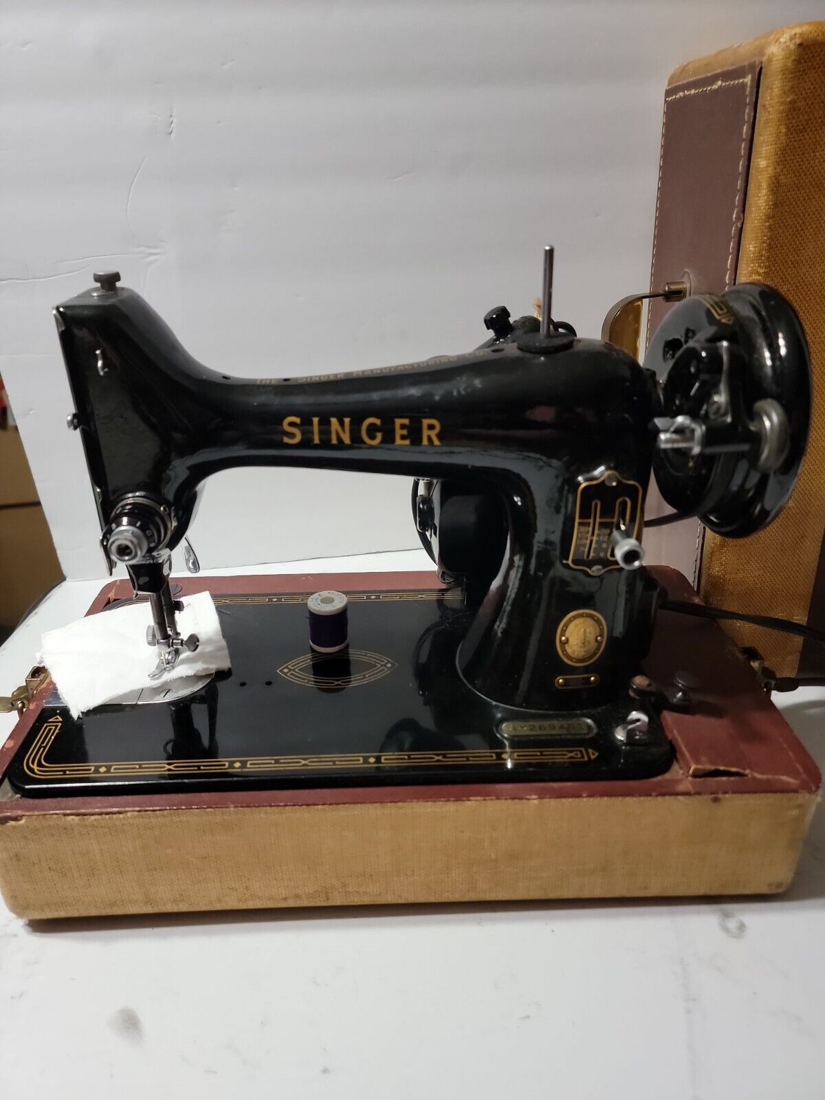 Vintage 1948-54 Singer AU-52 Belt Drive Domestic Sewing Machine 