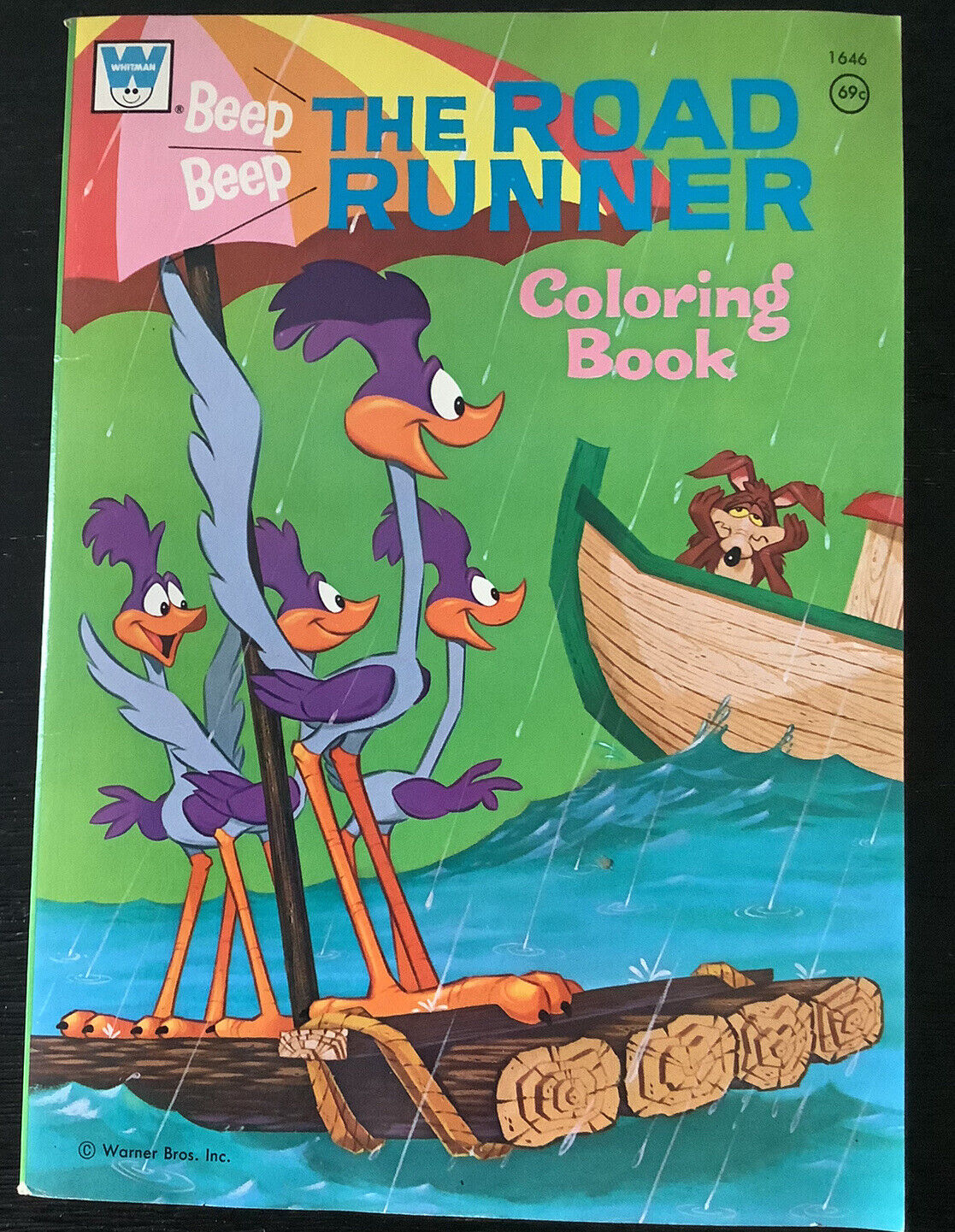 1963 The Road Runner Coloring Book Whitman Warner Bros. UNSUED