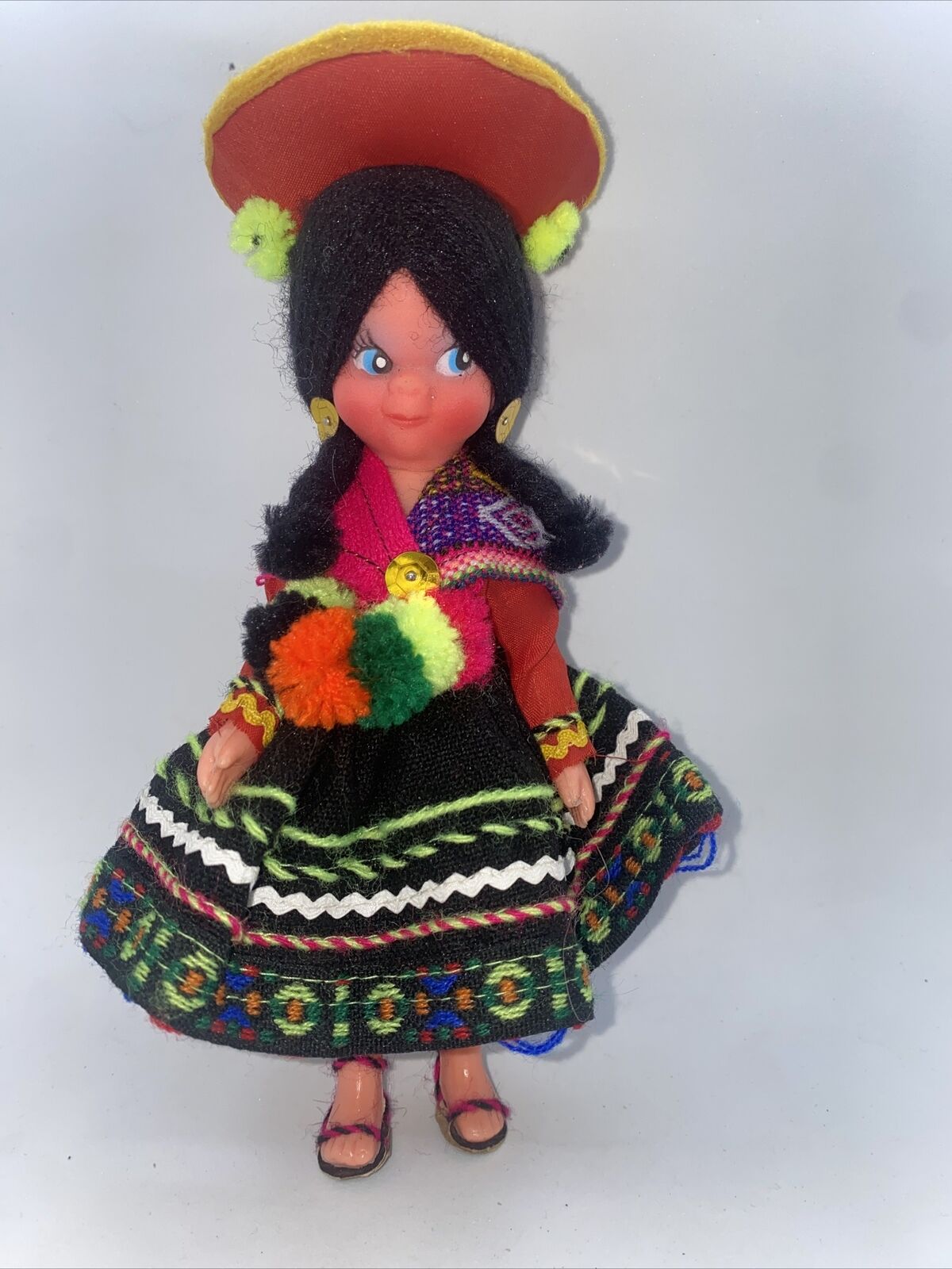 Antique Southwest American Indian, Aruba Doll New Mexico Navajo Zuni Girl  8inch