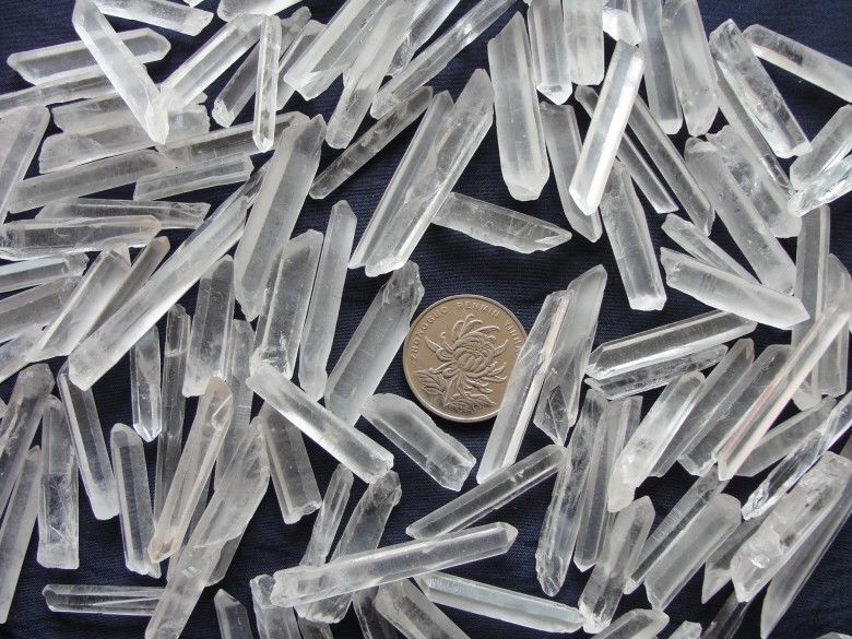 50g Lot Tibet Natural Clear Quartz Crystal Points Terminated Wand Specimen AAA