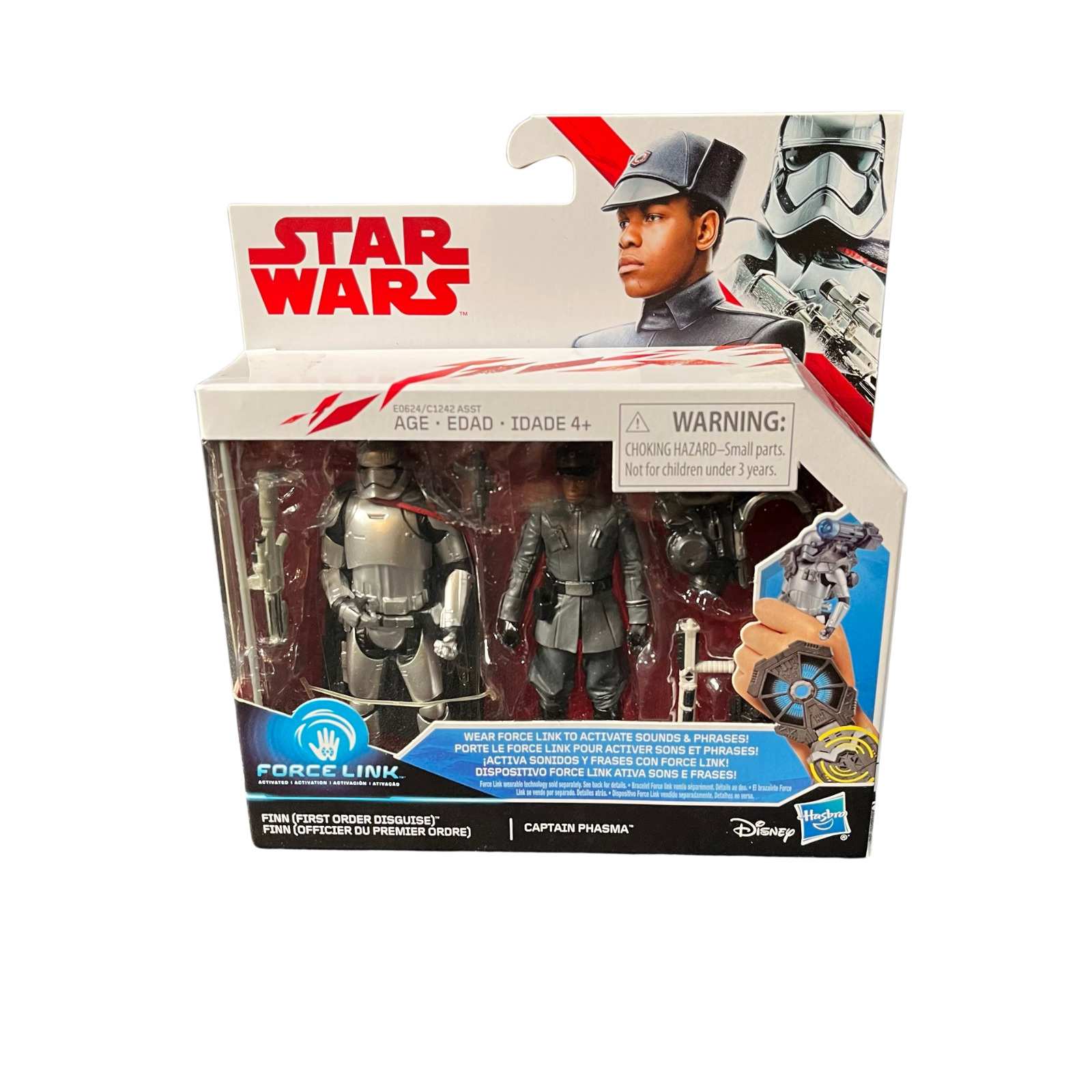 STAR WARS FORCE LINK FINN (FIRST ORDER DISGUISE), CAPTAIN PHASMA 2PK New Sealed