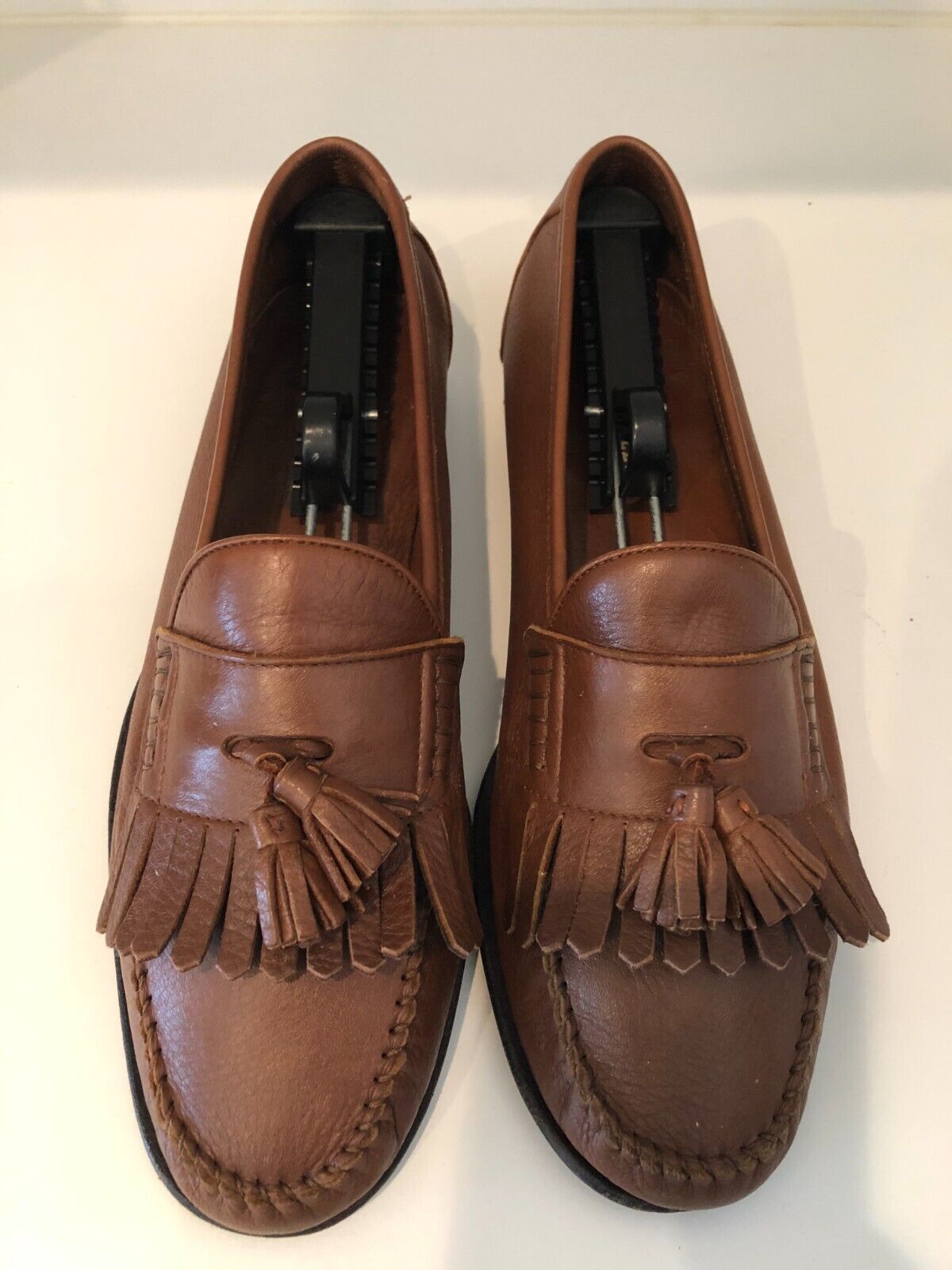 BALLY SHOES Vintage CARPINO Deerskin Brown Tasseled Loafers Used  w/box 10-1/2D