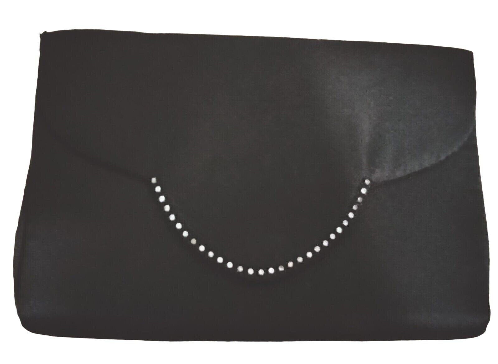 La Regale Vintage Black Rhinestone Clutch Evening Bag Purse