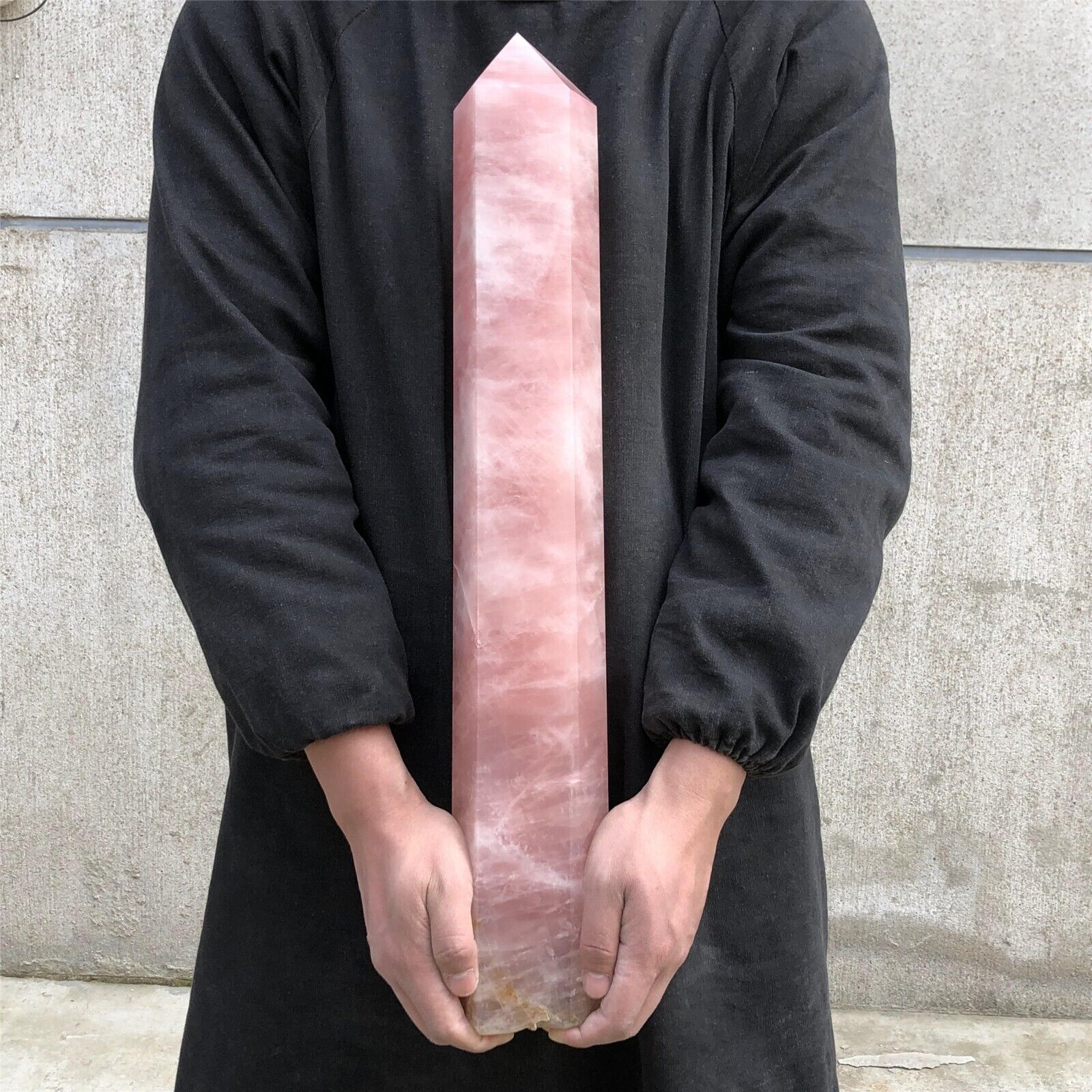 7.7kg Natural rose quartz Obelisk Quartz Crystal Point Wand Reiki gem XA4800