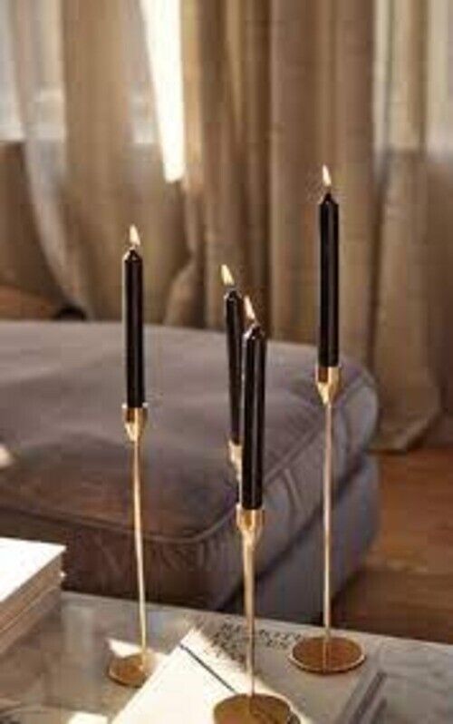 PRETTYLITTLETHING Black Dinner Candlesticks Set Of 4