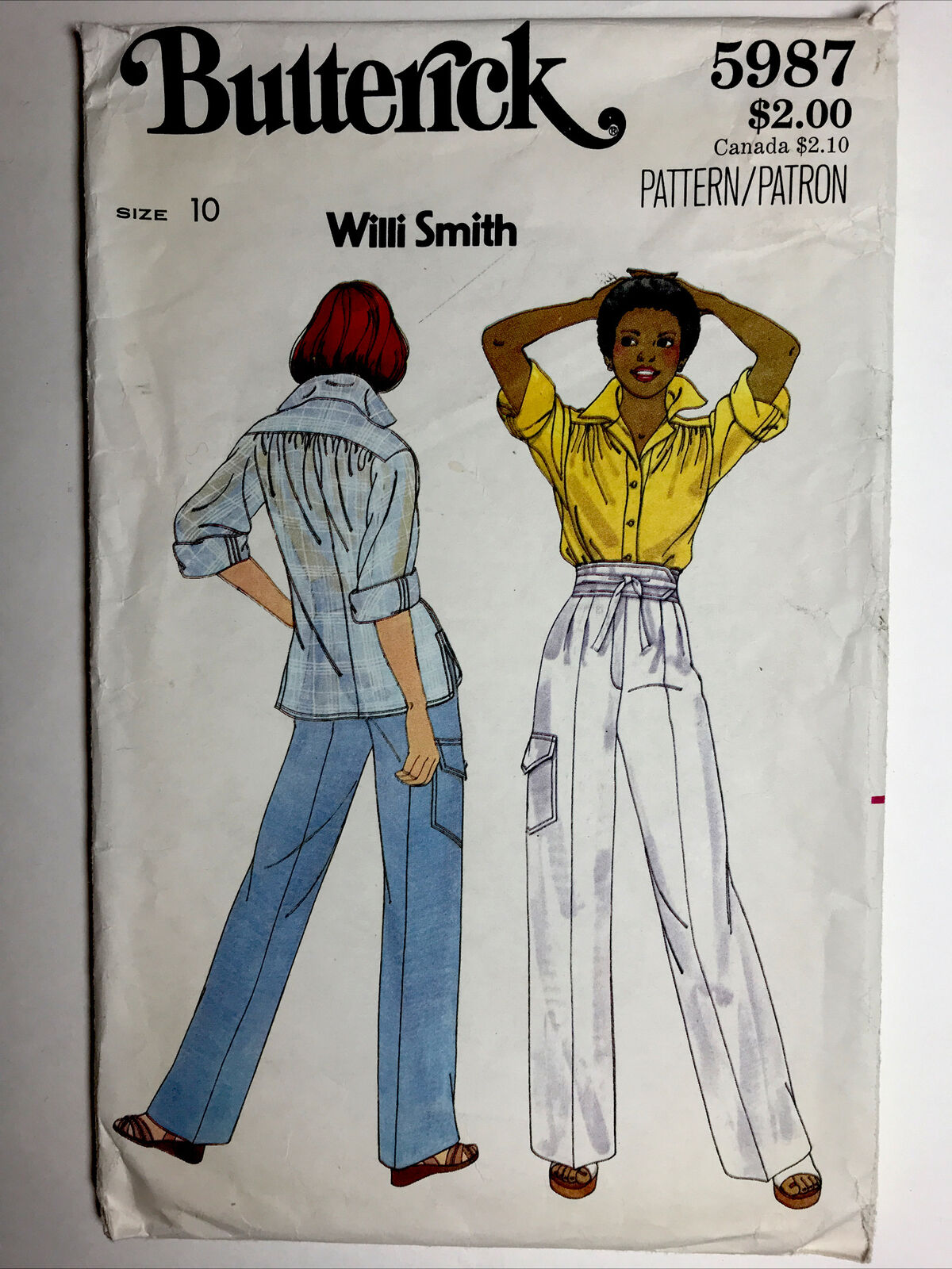 Butterick Willi Smith 5987 Misses PANTS ONLY Size 10 Sewing Pattern