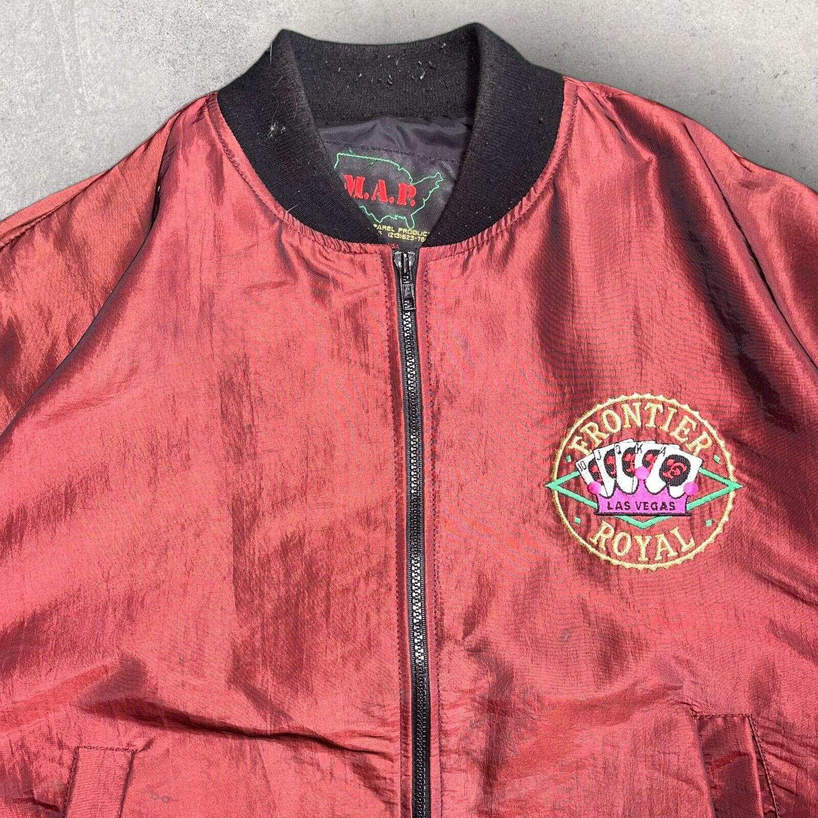 VTG M.A.P. Master Apparel Products Frontier Royal Casino Vegas Bomber Reflective