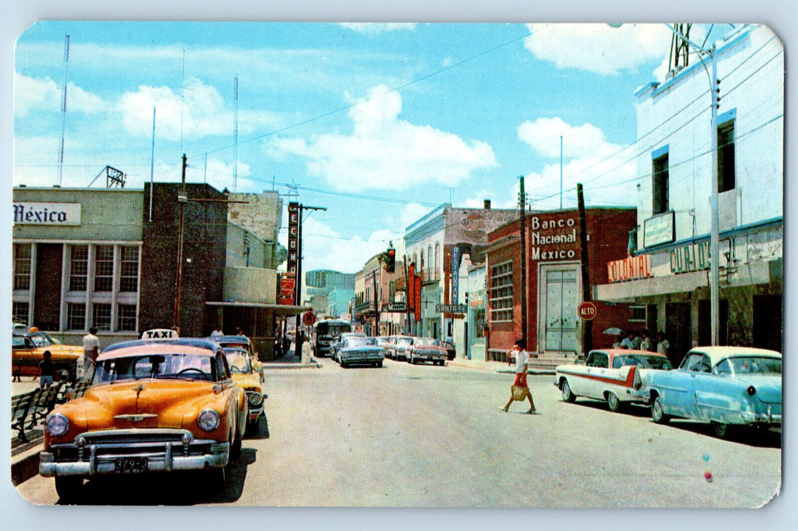 Matamoros Tamaulipas Mexico Postcard Gonzales Street c1960's Unposted