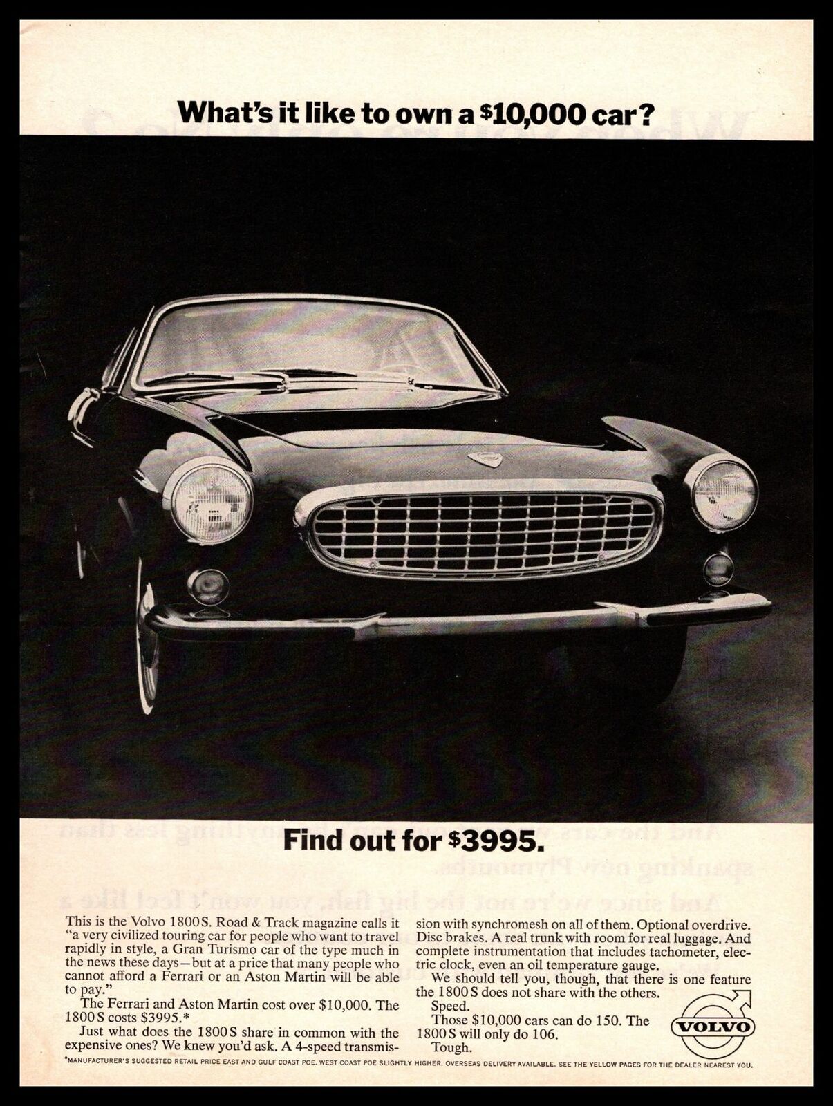 1965 Volvo 1800S $3,995 \
