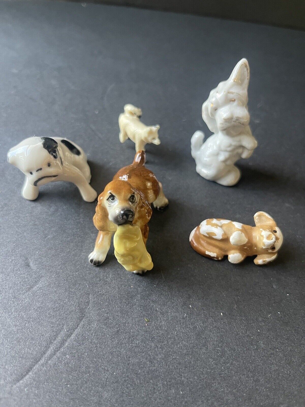 Vintage Miniature Dog Figurines Porcelain Ceramic Various Sizes Collectible
