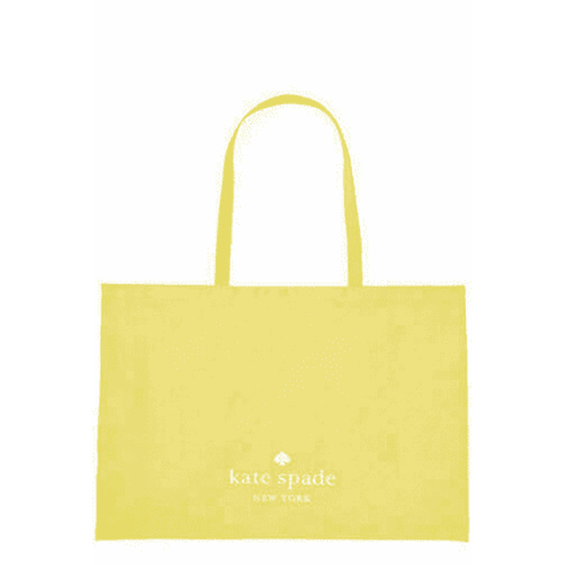 Kate Spade Large Cotton Beach Shop Market Reusable Tote Bag Yellow Foldable