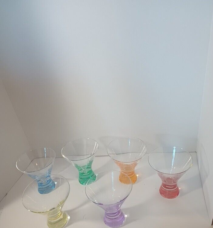 Set Of 6 Color Hue Style Of Martini Glasses 4.5 \