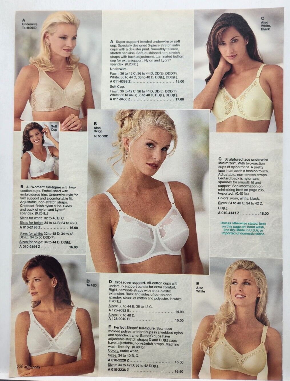 1996 Sexy Older Women Bra Lingerie Catalog Two Page Print Ad 90\'s