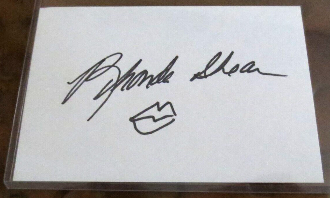 Rhonda Shear TV host USA Network Up All Night signed autographed index card