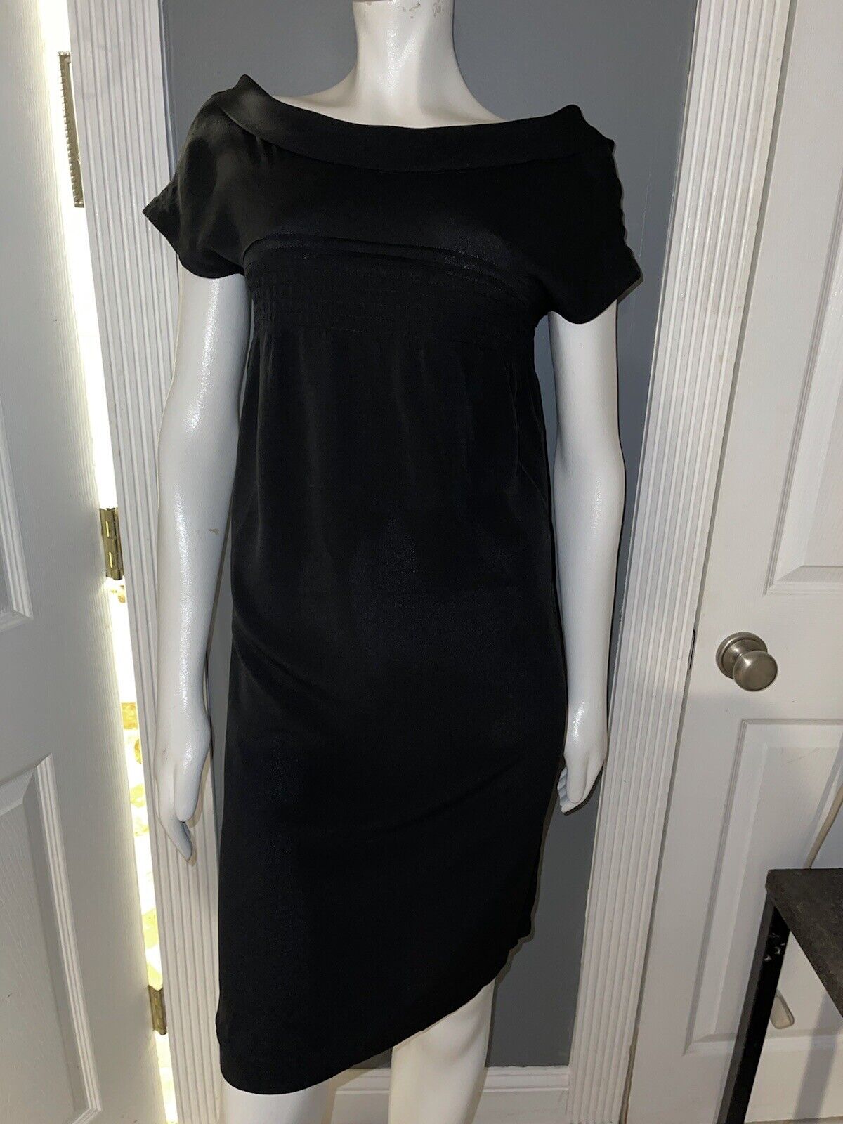 Miu Miu Silk Blend Black Dress Knee Length Sz S 
