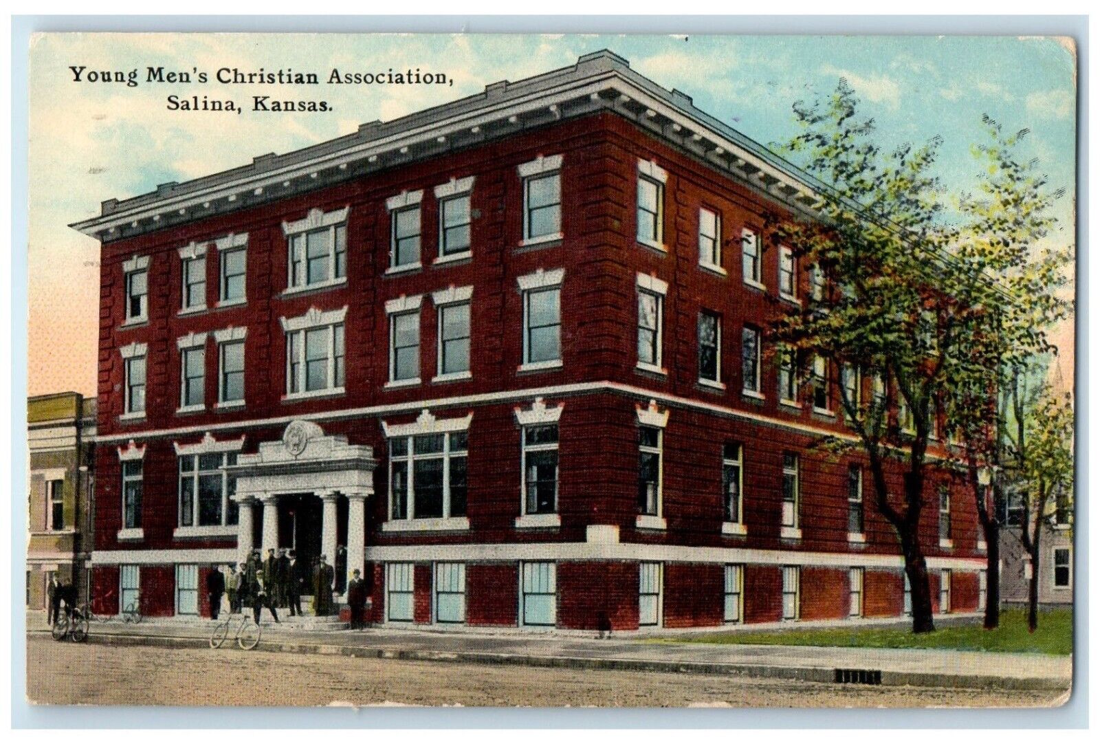 1912 Young Men\'s Christian Association Exterior Building Salina Kansas Postcard