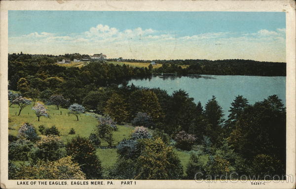 1931 Eagles Mere,PA Lake of the Eagles Sullivan County Pennsylvania Postcard