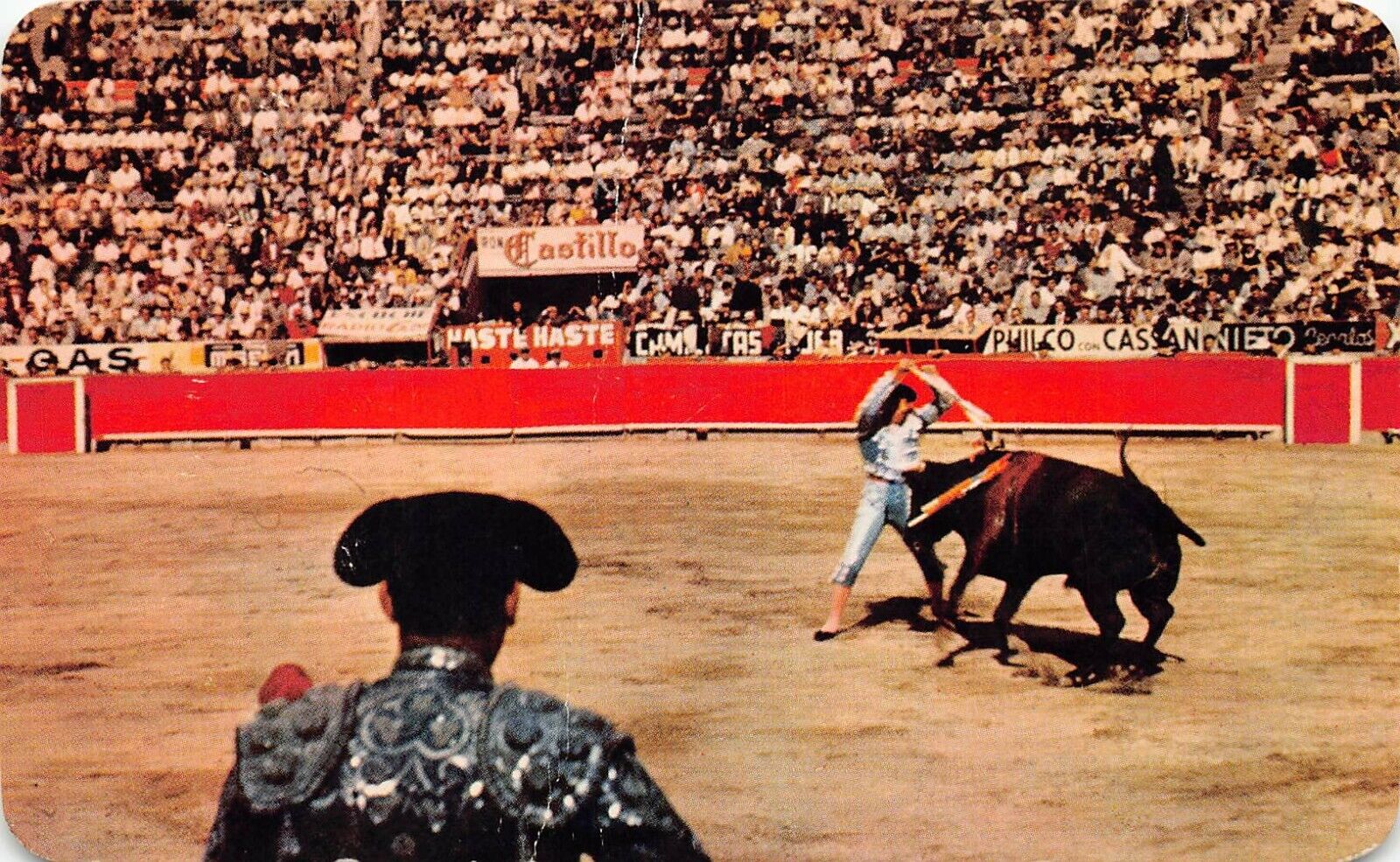 Mexico Plaza Monumental De Tijuana Toros Toreadors Bull Fighting Vtg Postcard W8