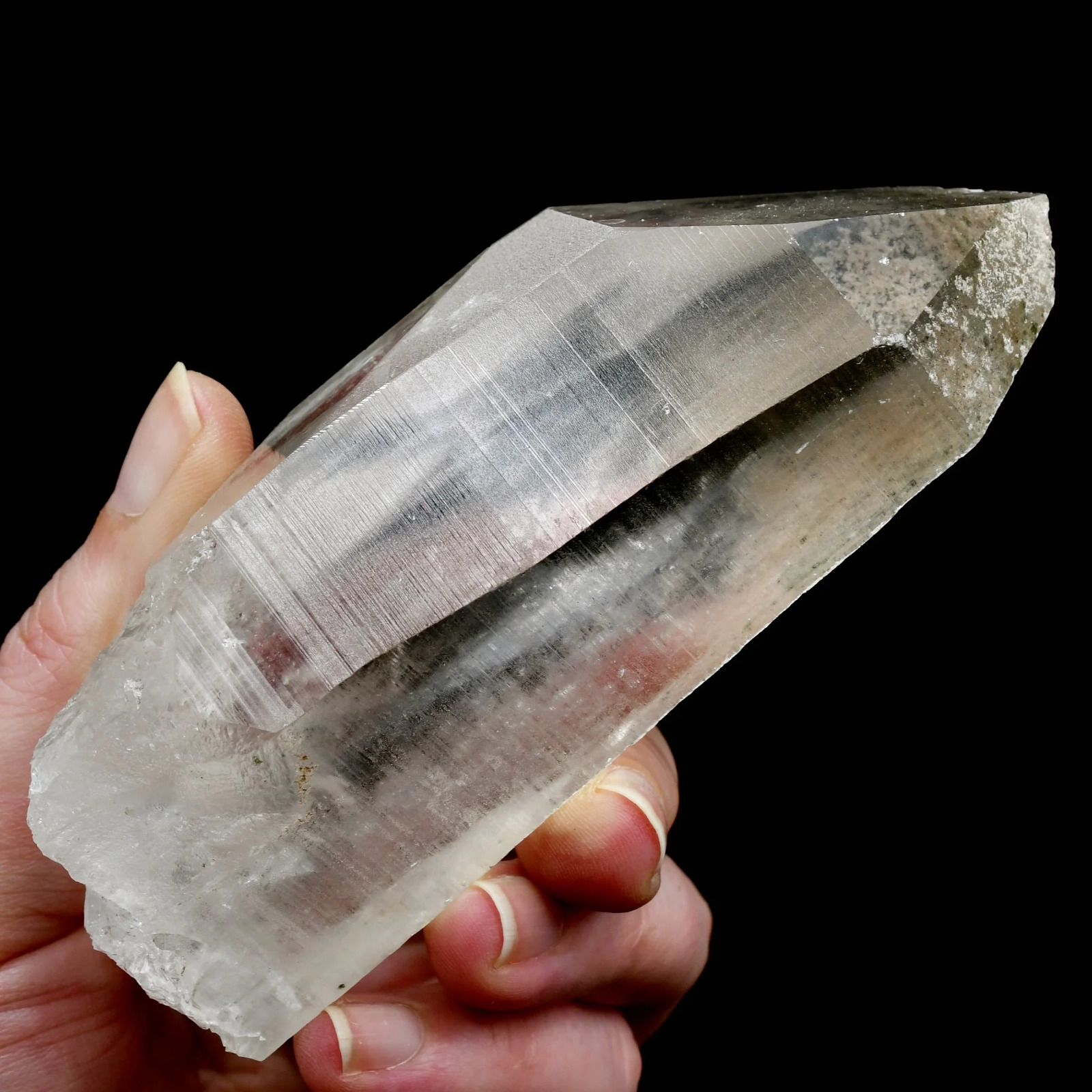 4.6in 312g Large Lemurian Seed Quartz Crystal Chlorite Inclusions, Brazil