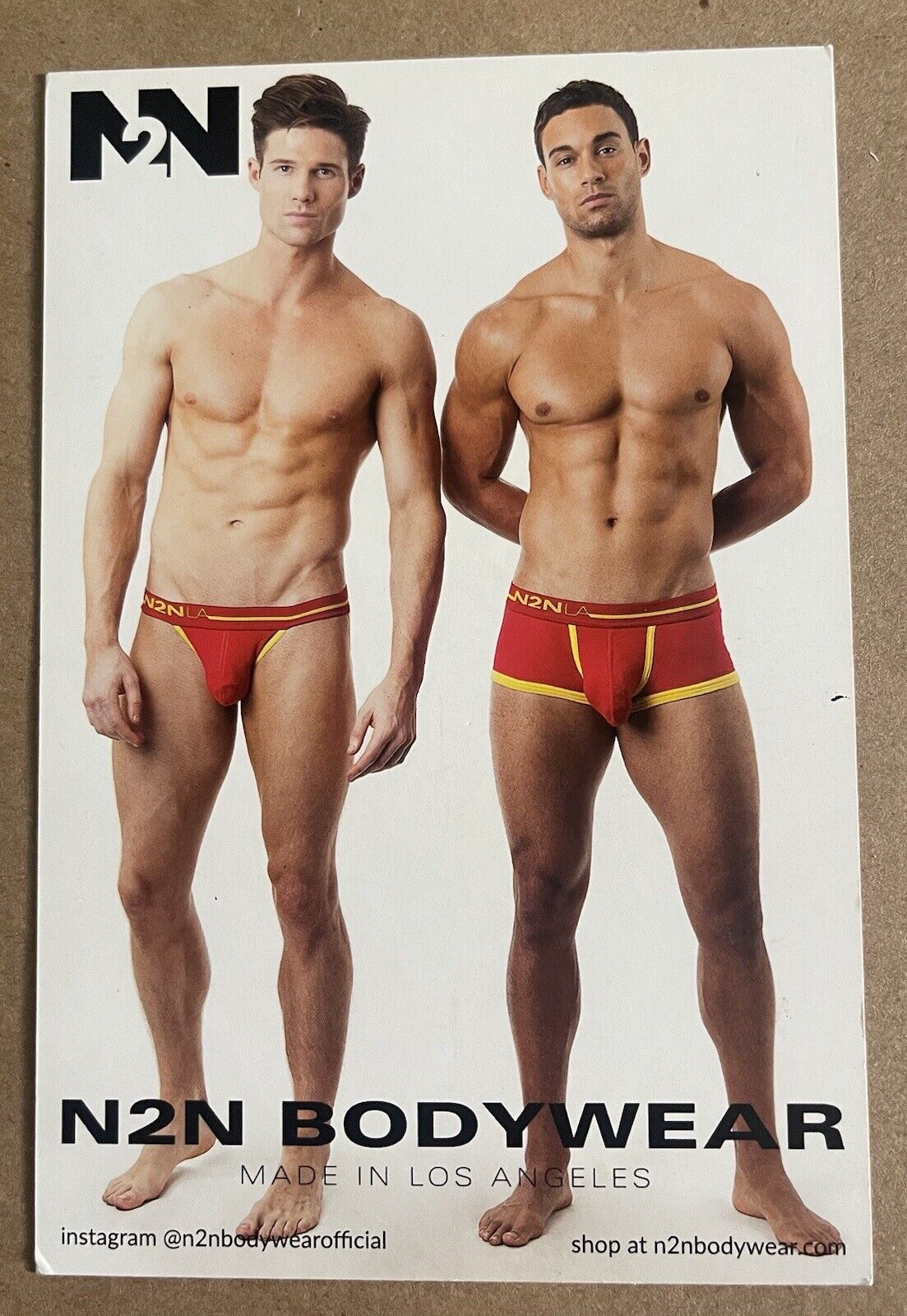 Kevin Baker Nick Denbeigh N2N Bodywear Promo Mailer Card Ad Male Model Adult