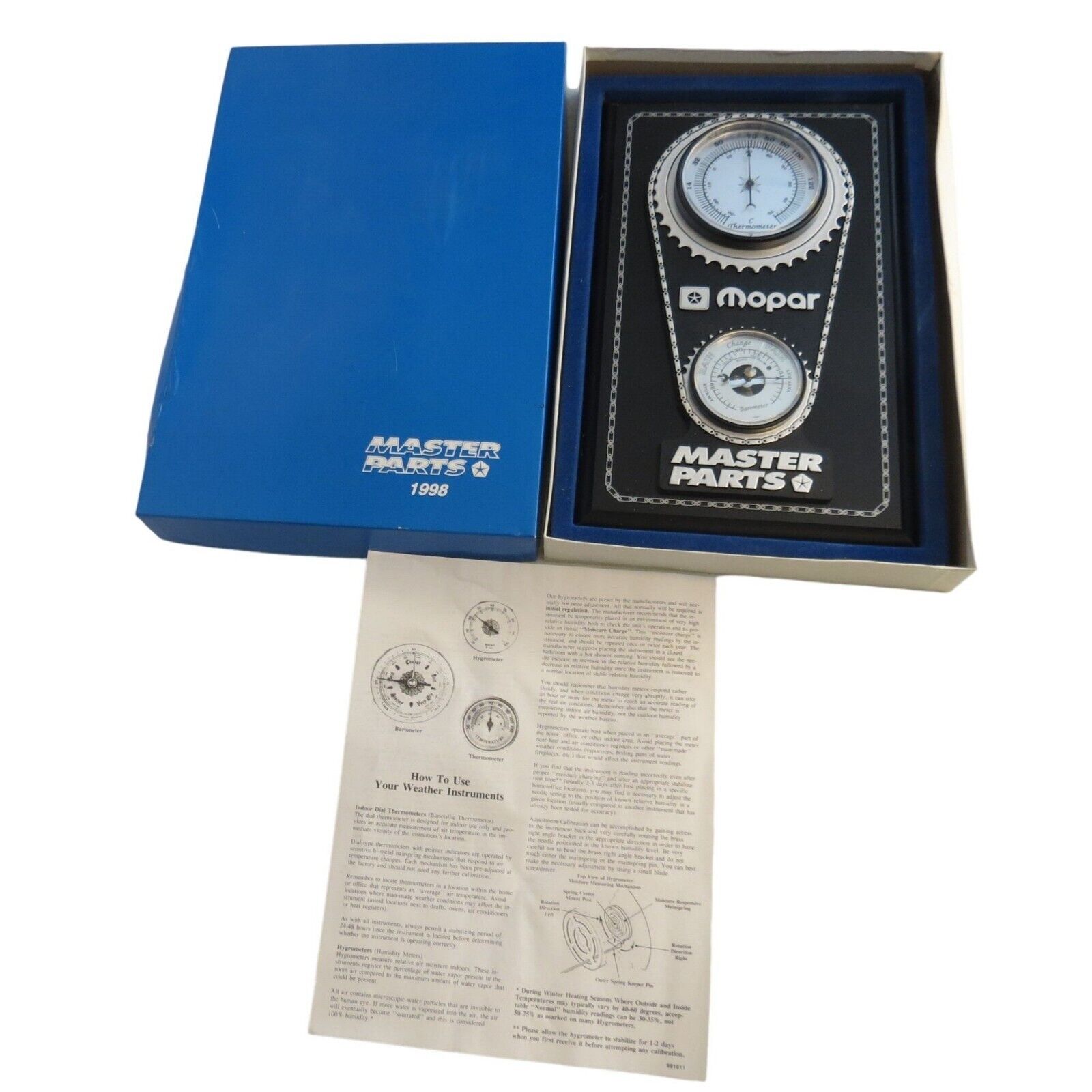 Chrysler Mopar Master Parts Award Plaque 1998 Wall Mount Thermometer Barometer