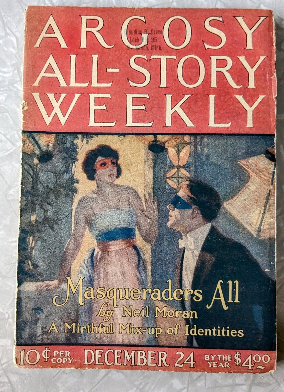 Antique Argosy All Story Weekly December 24 1921, Max Brand Pulp Story Magazine