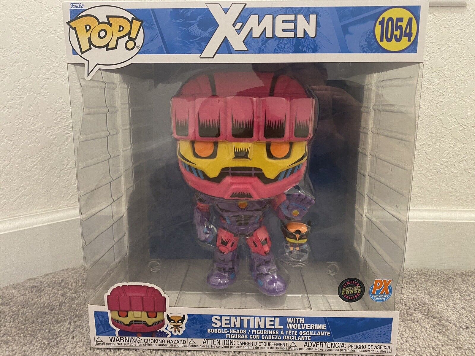 Funko Pop SENTINEL with WOLVERINE Chase Limited Edition 10” Jumbo Figure, New
