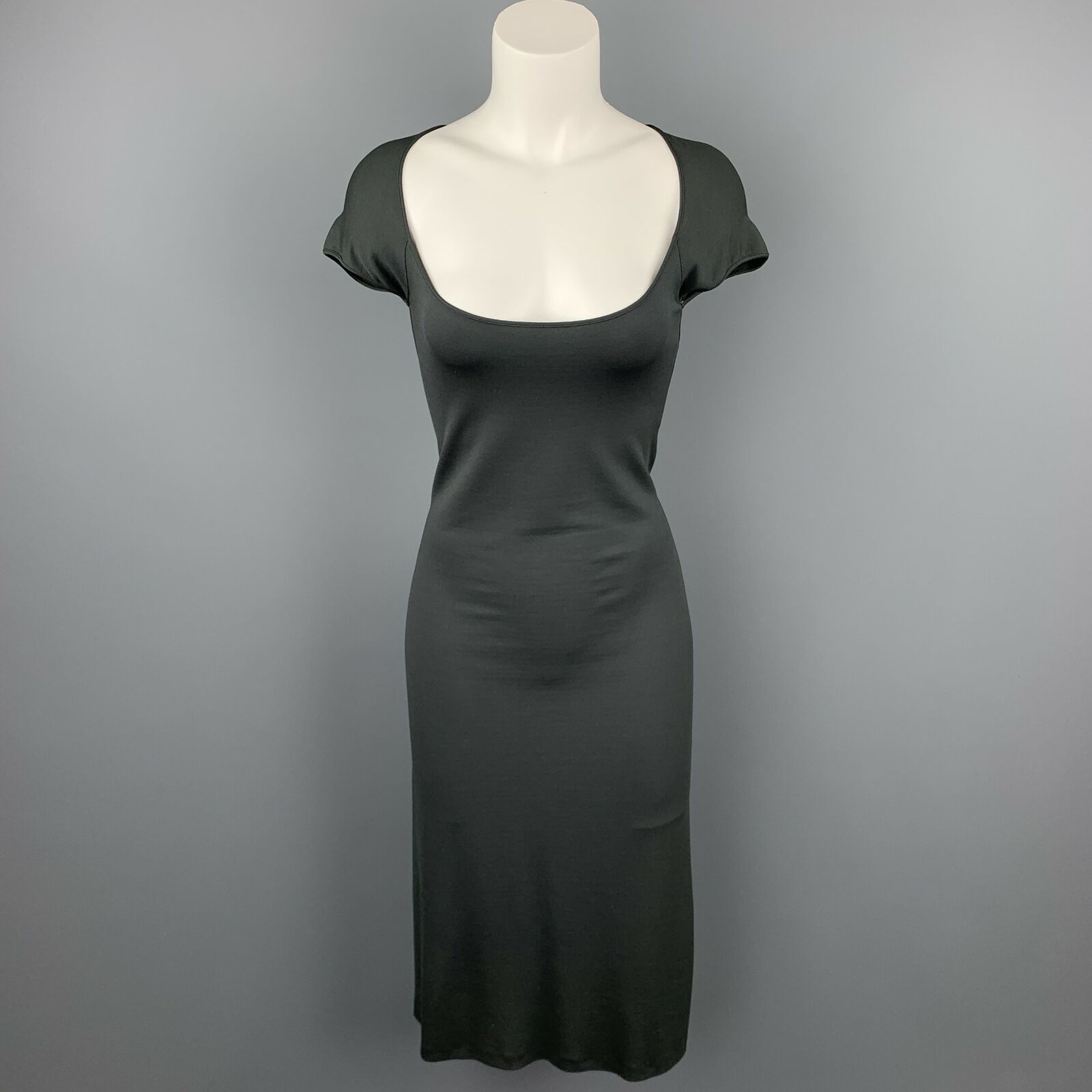 NARCISO RODRIGUEZ Size 8 Grey Jersey Rayon Blend A-Line Dress