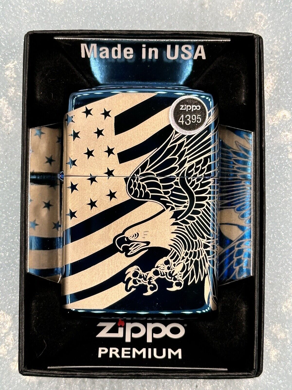2019 Patriotic Wrap Around Design Blue Sapphire Zippo Lighter NEW