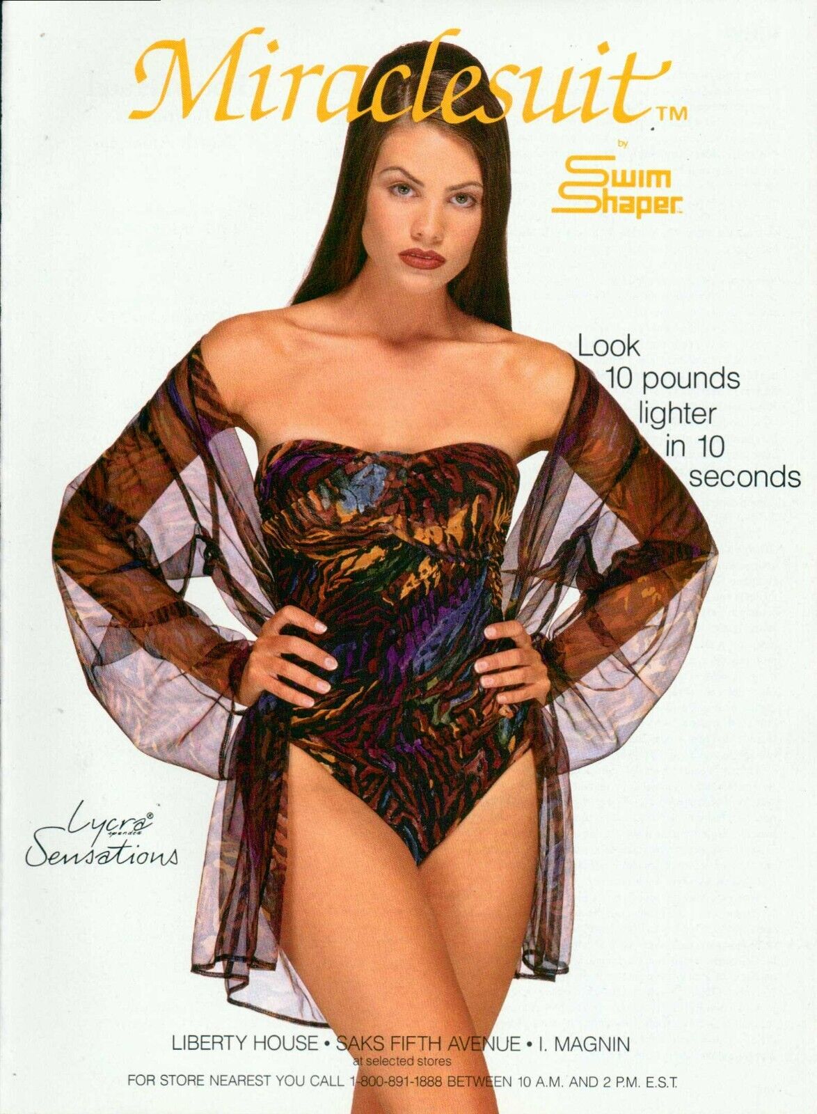 MIRACLESUIT Bikini swimsuit Magazine Print Ad  Sexy swimwear Bra Summer 1994