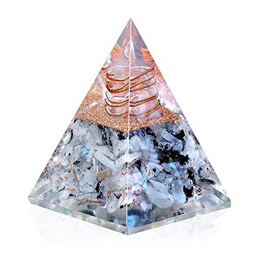 Ever Vibes New Inspirational Orgonite Pyramid for Positivity | Rainbow Moonst...