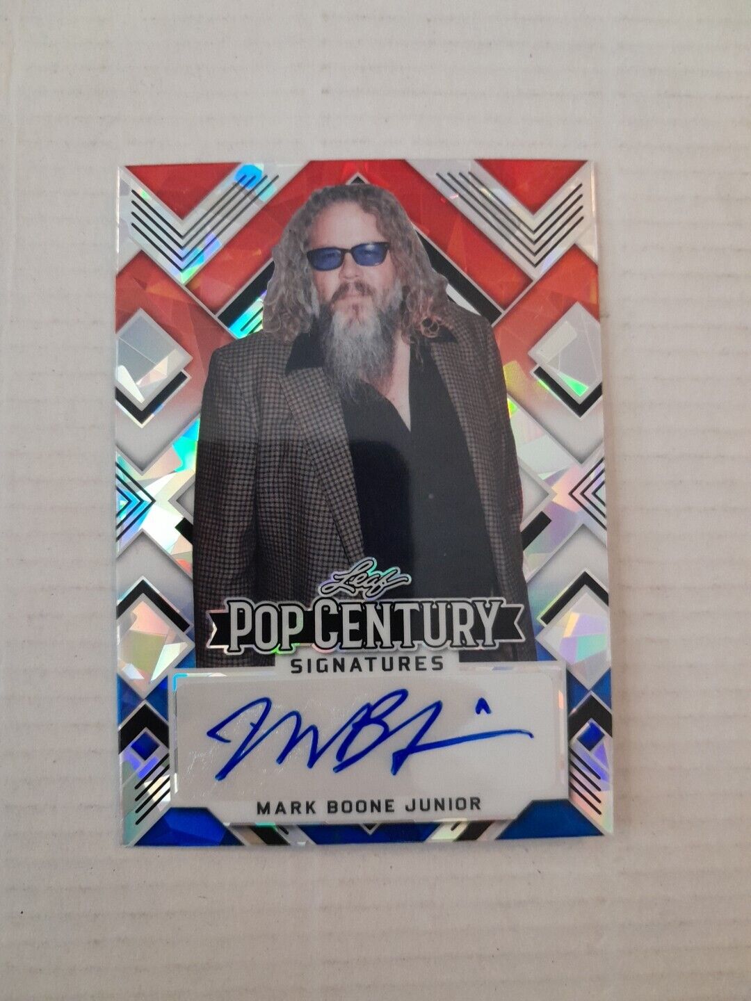 Mark Boone Junior /5 Red White + Blue Ice Autograph Card 2022 Leaf Pop Century