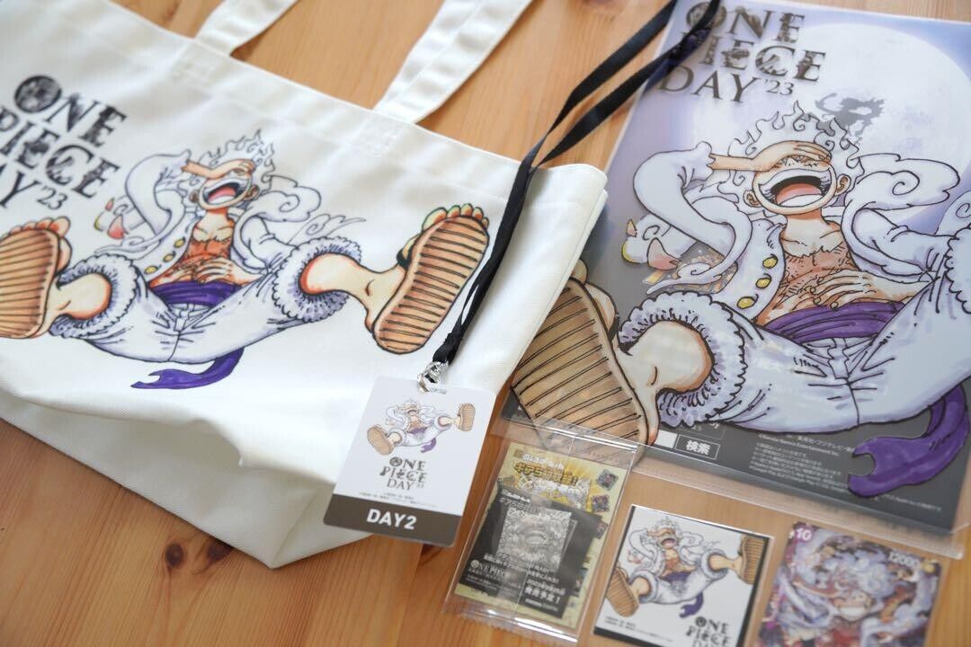 ONE PIECE DAY 2023 Goods Set Luffy Gear 5 Nika Promo Tote Bag Pass Case File etc